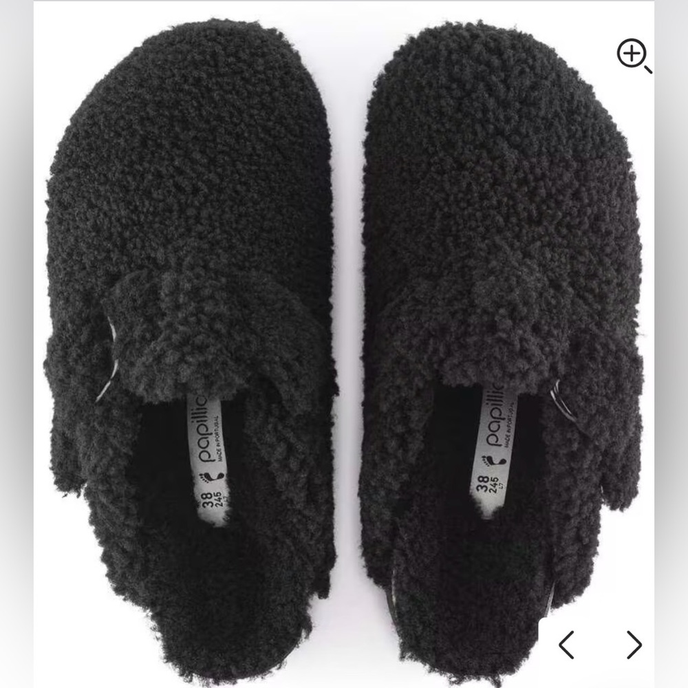 Birkenstock Boston Shearling Black Suede Clog Size 37 US 6 6.5 - Picture 14 of 15